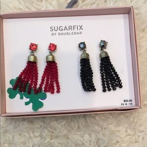 Two pairs of tassel beaded earrings NWT sugarfix